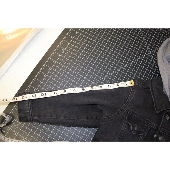 Old Navy/ Jacket with hood/(Size 3T) Black Demin with sweatshirt hoodie - Picture 9 of 16